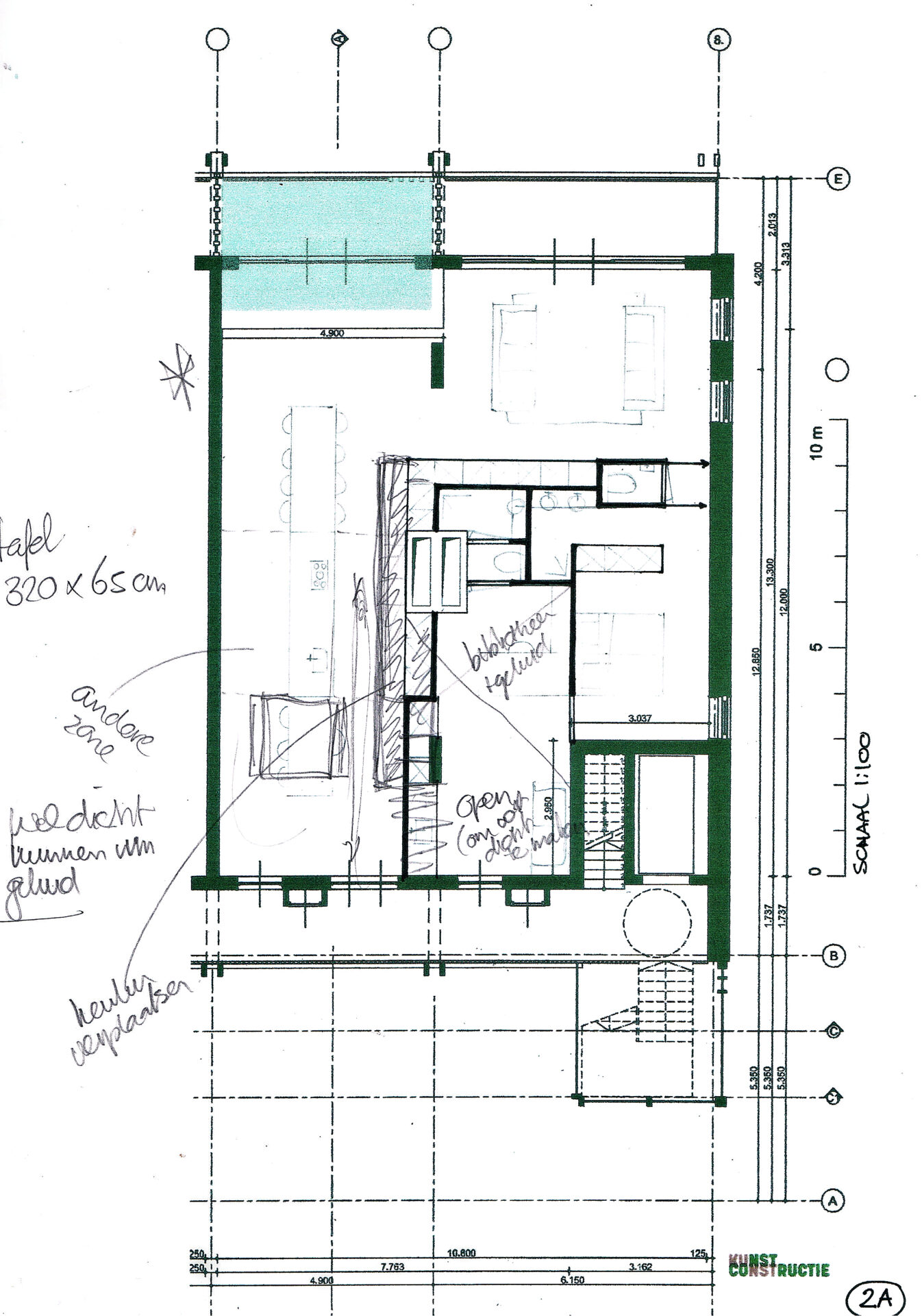 Zichtlijn stad en park woonontwerp CPO