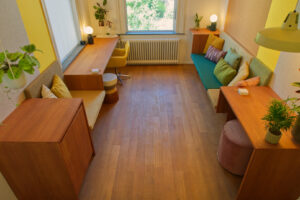 Bovenaanzicht interieur ontwerp loungeruimte Arnhem